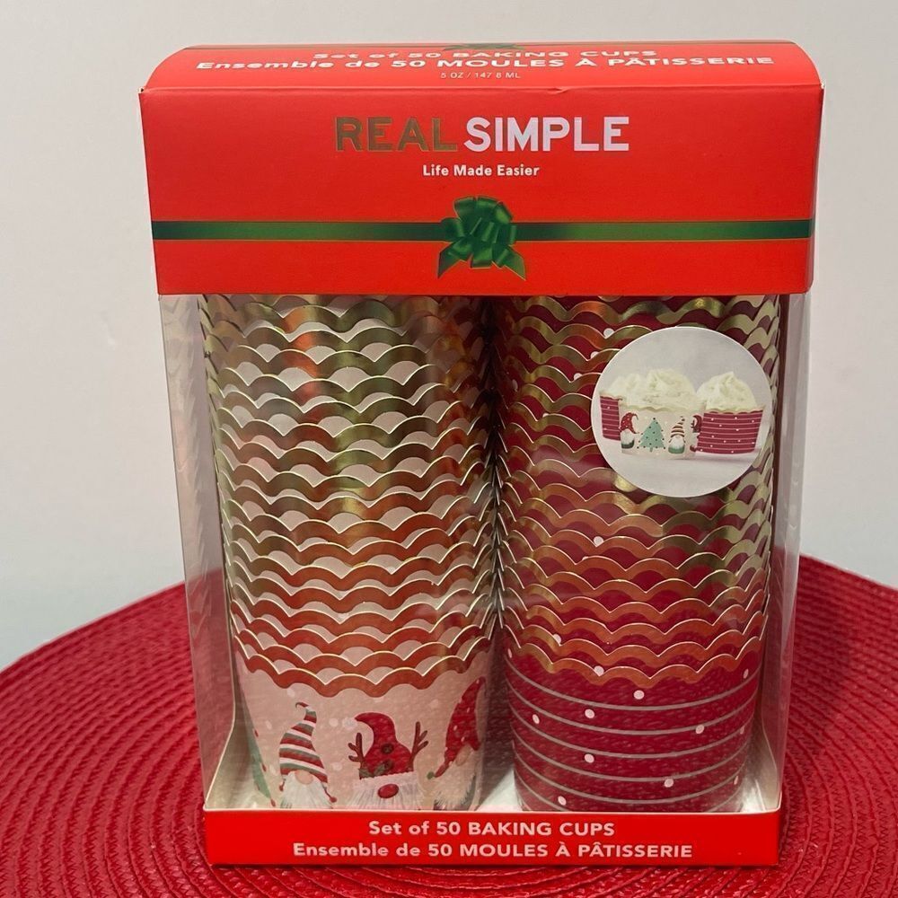Real Simple Baking Cups Gnome 50 pieces NWT